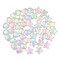 100 Pieces Mini Acrylic Beads 9mm Heart Charms and 11mm Star Beads for Jewelry Making Bracelets Necklaces Earrings Key Chains Accessories DIY Crafts Valentine Christmas Birthday Gifts (White)